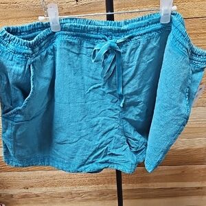 Time and Tru Turquoise Elastic Waist Shorts